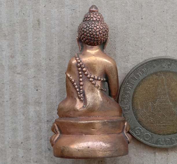 พระกริ่งอุดมทรัพย์ รุ่นเเรก ปี2556 พระอาจารย์อุดมทรัพย์(จ่อย)ศิษย์เอกหลวงปู่หมุน เนื้อทองแดง+รอยจาร