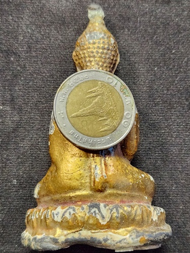 พระบูชารัตนะ(แก้บน) เนื้อตะกั่วสนิมแดงลงรักลงชาดปิดทอง หน้าตักพระ 1.5 นิ้ว 