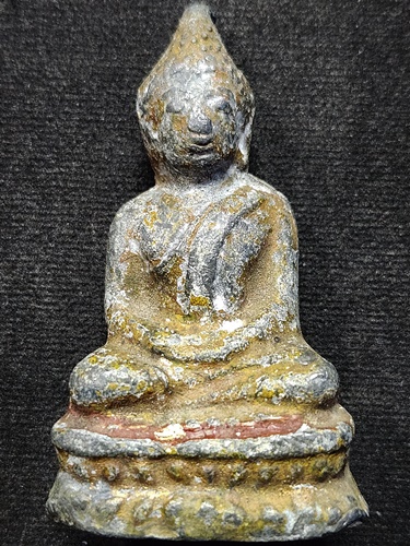 พระบูชารัตนะ(แก้บน) เนื้อตะกั่วสนิมแดงลงรักลงชาดปิดทอง หน้าตักพระ 1นิ้ว 