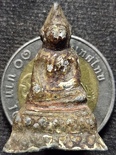  วัดเชิงท่า นนทบุรี พระบูชารัตนะ(แก้บน) เนื้อชินตะกั่ว ทาทองลงรักแดง ก้นดินไทย พิมพ์เล็ก