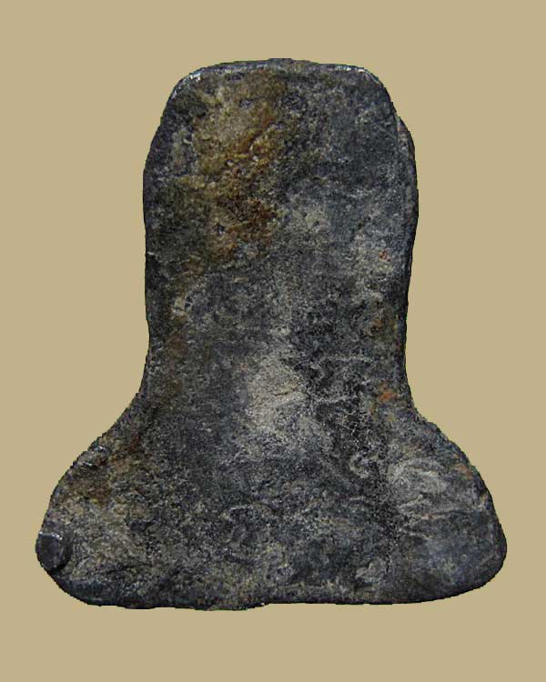 พระปิดตาหลวงปู่เอี่ยม วัดหนัง พิมพ์นะหัวเข่า  หลังมีจาร เนื้อชินตะกั่ว