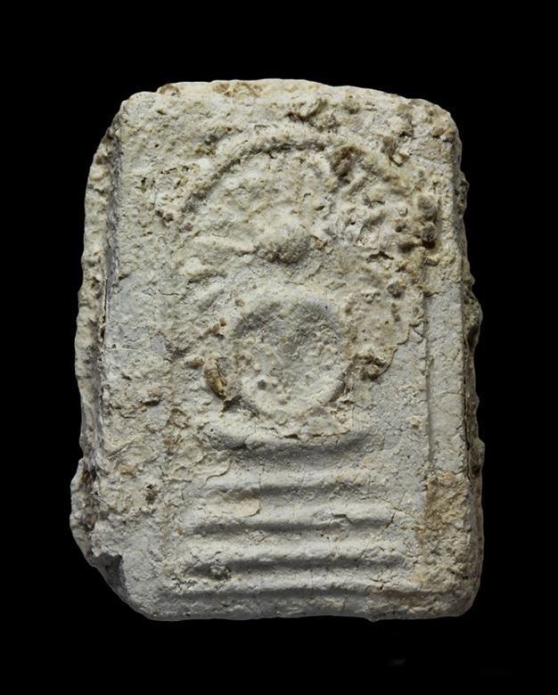 "เคาะเดียว" พระสมเด็จรัศมี พิมพ์แขนกลม ปี 2460 เนื้อผง กรุวัดคลองขอม จ.สุพรรณบุรี  พร้อมบัตรรับรอง