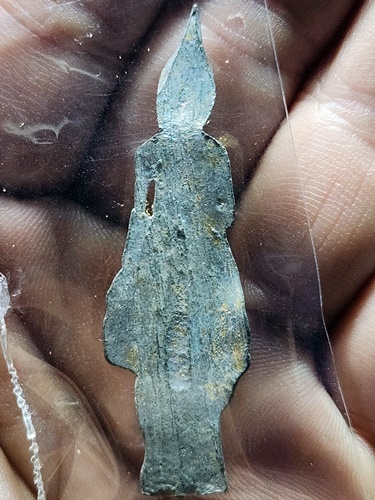 วัดเกาะสัมพันธวงศ์  กทม พระกรุพิมพ์ยืนประทานพร เนื้อชินเงิน