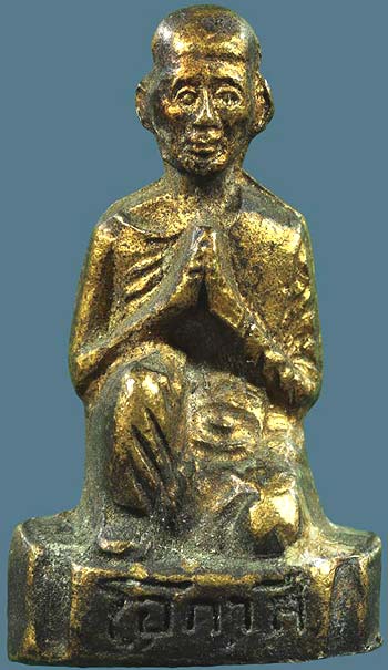 *รูปเหมือนปั๊ม หลวงพ่อโอภาสี อาศรมบางมด ทองเหลืองกะไหล่ทอง*