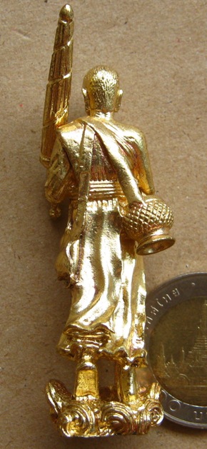 พระสีวลีชนวนขุมทรัพย์ หลวงพ่อชำนาญ วัดบางกุฎีทอง ปทุมธานี ปี54เนื้อทองระฆัง สร้าง3,999องค์ เลข3879+ก