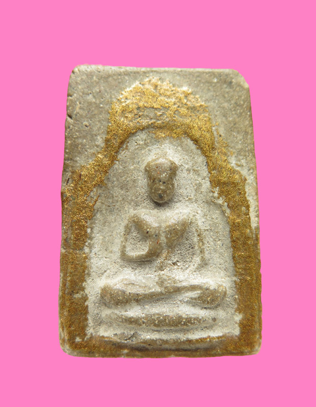 พระประทานพร เนื้อผง หลังรูปเหมือนหลวงพ่อขาว ไม่ทราบที่