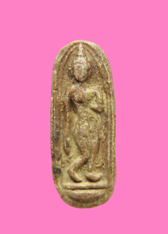 พระลีลา เนื้อผงน้ำมัน หลังยันต์