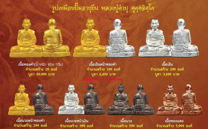 รูปเหมือนปั้ม หลวงปู่คำบุ วัดกุดชมภู อุบลราชธานี ปี2555 รุ่นอายุยืน เนื้อทองแดง เลข3208 สร้าง6999องค