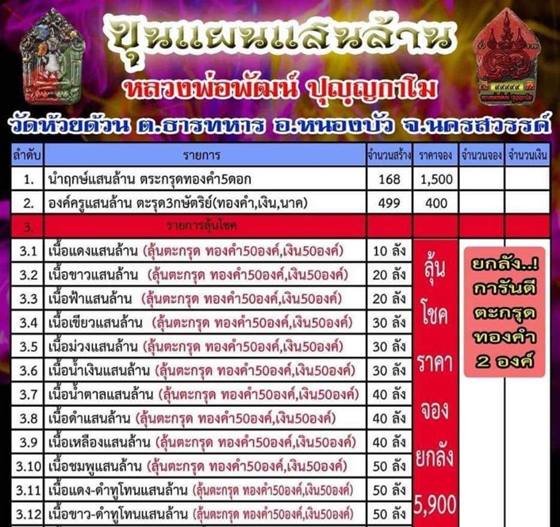 พระขุนแผนแสนล้าน หลวงพ่อพัฒน์ ปุญฺญกาโม วัดห้วยด้วน จ.นครสวรรค์ 