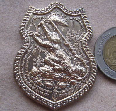 เหรียญหนุมานแหวกบาดาล รุ่นชนะศึก หลวงพ่อจิตร วัดโสมน้อยพัฒนา นครราชสีมา ปี2552 อัลปาก้า เลข62+ซองเดิ