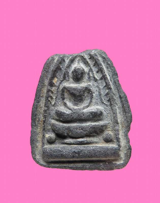 พระเนื้อผงใบลาน บิ่น เก่า หลังจาร