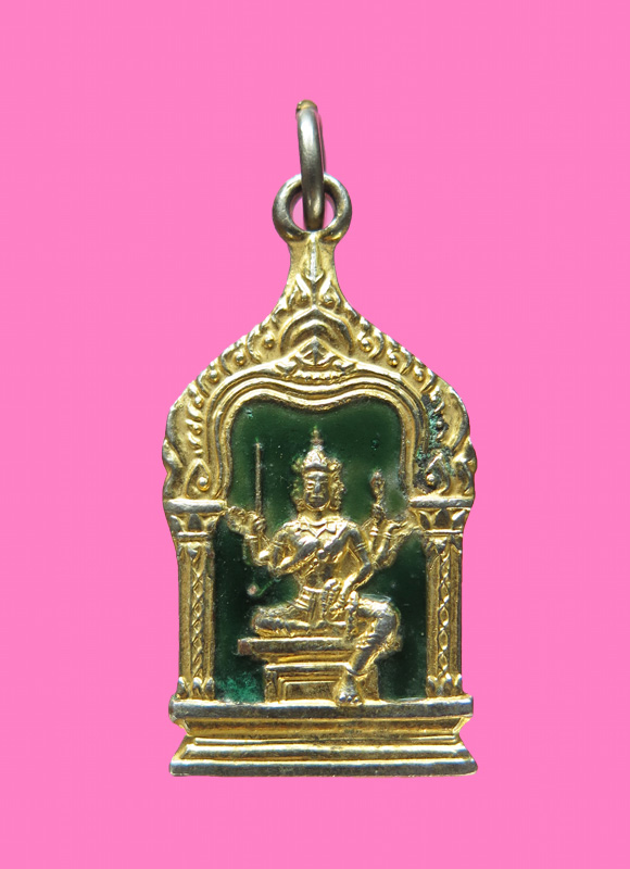 เหรียญพระพรหม กระหลั่ยทองลงยา