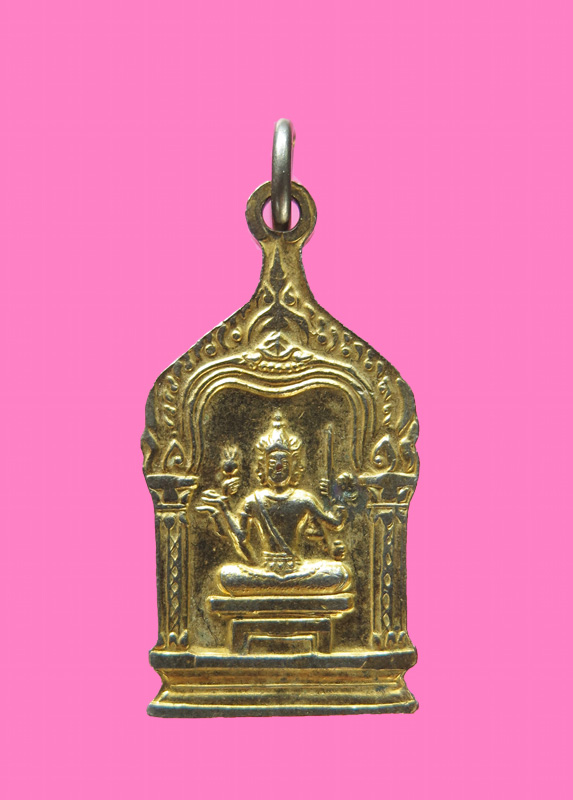 เหรียญพระพรหม กระหลั่ยทองลงยา