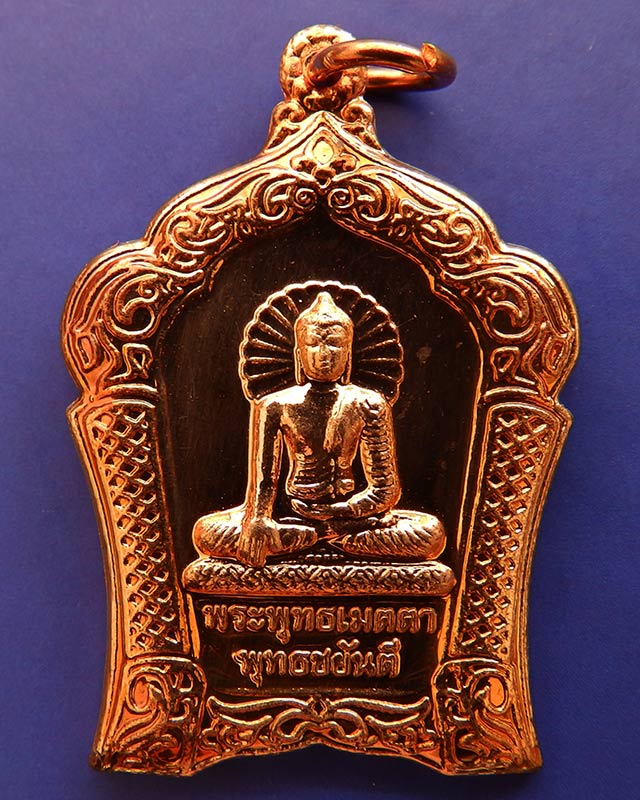 8.เหรียญทองแดงขัดเงา พระพุทธเมตตาประจำจังหวัดตรัง ฉลองพุทธชยันตี 2600 ปี สร้างร.พ. 84 พรรษามหาราช +ก