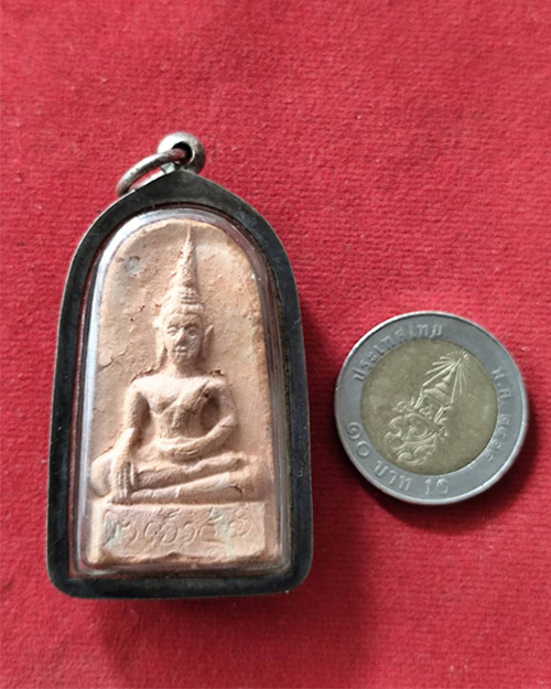 พระพุทธเนื้อดินเผา เลี่ยมกรอบ ไม่ทราบเกจิ