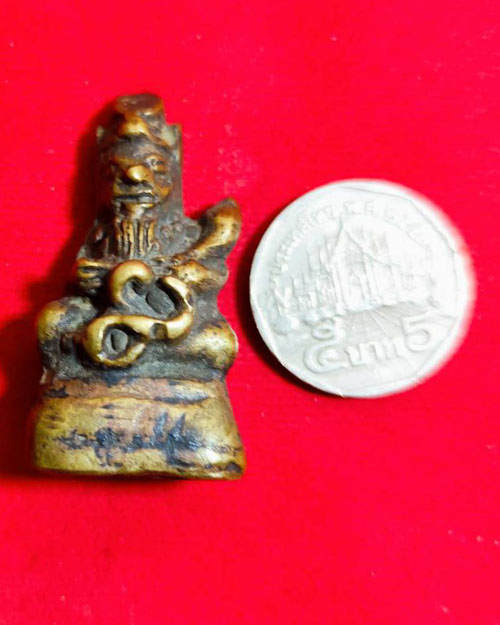 พระอุปคุต หน้าฤาษี หล่อโบราณ เนื้อทองผสมเก่า ไม่ทราบเกจิ