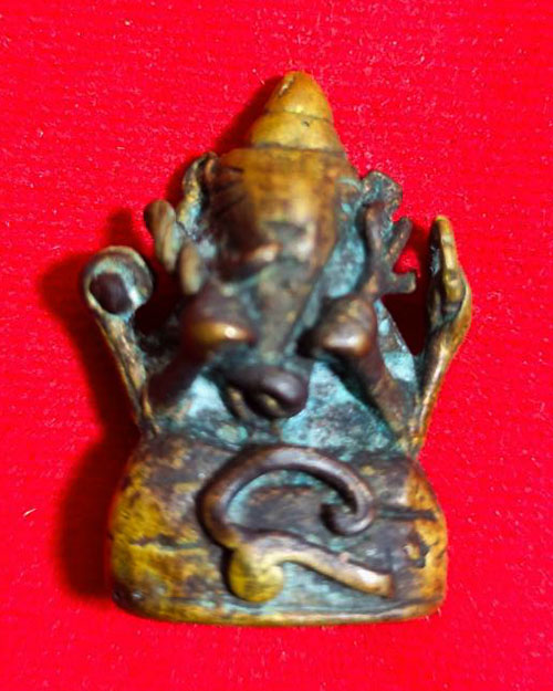 พระพิฆเนศ เทพเจ้าแห่งความสำเร็จ  เนื้อทองผสมเก่า ไม่ทราบเกจิ