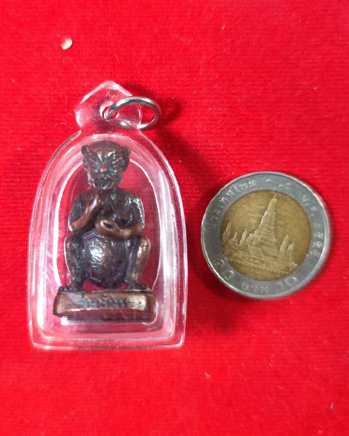 สี่หูห้าตา พระอินทร์แปลง เทวดาเร่งโชคลาภ ครูบาอริยชาติ วัดแสงแก้วโพธิญาณ เนื้อโลหะ