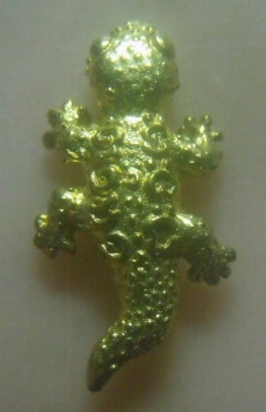 **เบาๆ**ตุ๊กแกมหาลาภ หลวงปู่ญาณ ปเทสโก วัดป่าทรงธรรม จ.ร้อยเอ็ด**กะไหล่ทอง สวยๆ