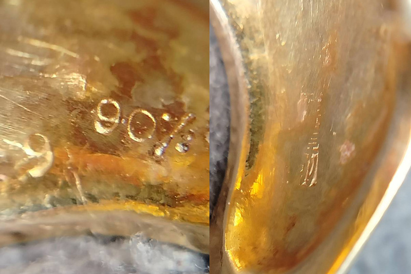 แหวนทองคำลงยาฝังเพชร บริษัทซิงเกอร์สร้าง หลวงพ่อคูณปลุกเสก 