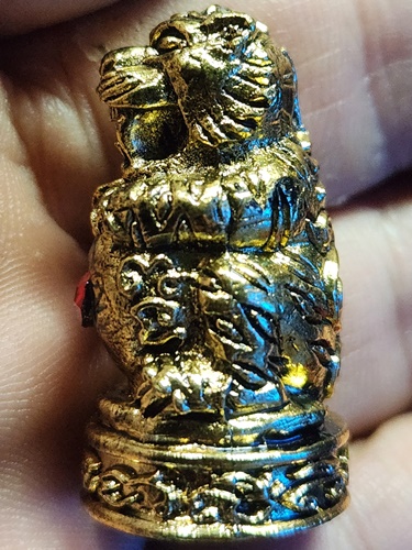 วัดโพธิ์ศรีสะอาด กาฬสินธุ์  รูปหล่อพยัคฆ์อุ้มทรัพย์(มีกริ่ง) หลวงปู่ศิลา (วัดสร้าง)  2568