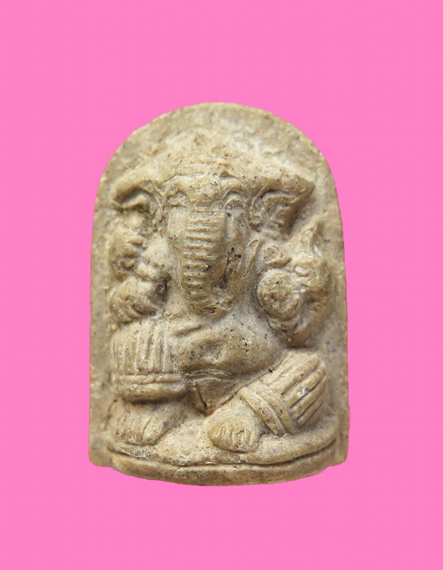 พระพิฆเนศ เนื้อผงว่าน หลังยันต์ มี ส เสือ