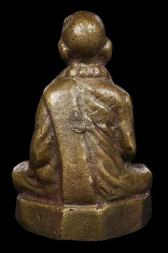 รูปหล่อหลวงพ่อทบธัมมปัญโญ รุ่นฉลองอายุครบ๙๔ปี พิมพ์ ท.เหลี่ยม เนื้อทองเหลือง วัดชนแดน ปี2516