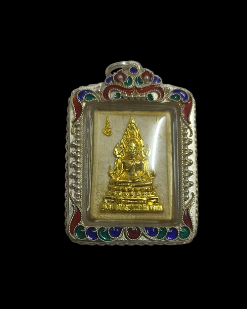 เคาะเดียวครับ พระคำข้าวปิดทอง เลี่ยมเงินลงยายกซุ้ม