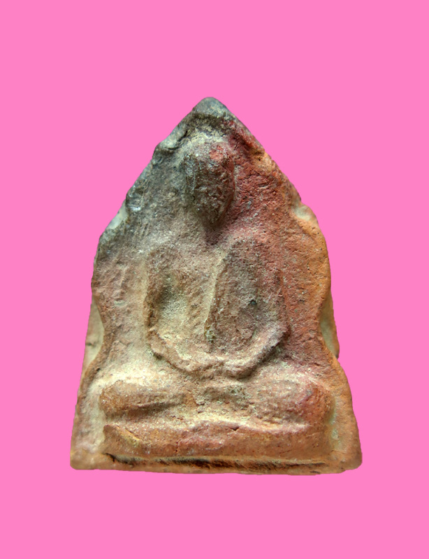 พระเนื้อดินรูปเหมือน หลังยันต์ หลวงปู่บุญ วัดวังมะนาว จ.ราชบุรี สร้างขึ้นในยุคแรก