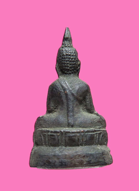 พระกริ่ง พิมพ์พระอู่ทอง เนื้อทองแดงรมดำ ผิวหิ้ง  