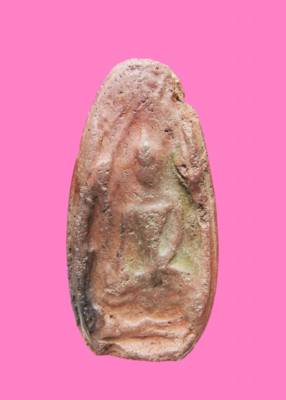 พระขุนแผน พรายกุมาร ไข่ผ่าซีก เนื้อดิน หลังตรานักษัตร์