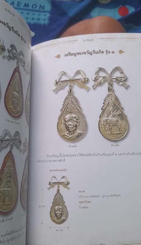 เหรียญของขวัญวันเกิดรุ่น3 หลวงพ่อฤาษีลิงดำ วัดท่าซุง ปี2523 โลหะชุบทอง