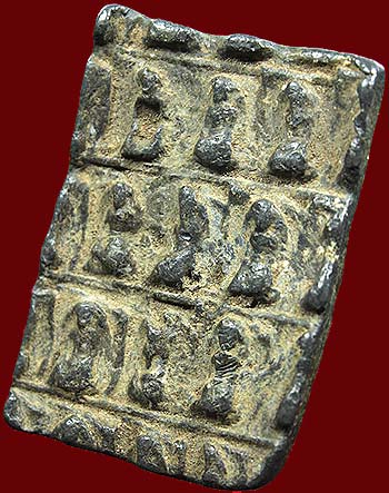 *พระกำแพงห้าร้อยตัดเก้า สุโขทัย เนื้อชินตะกั่วสนิมแดง*