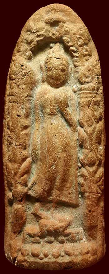 *ลีลาซุ้มแจกันดอกไม้ เนื้อดินเผา หลังจาร*