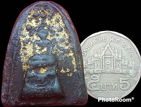 *พระกรุวัดชนะสงคราม กทม. พิมพ์ปรกโพธิ์เล็บช้าง เนื้อดินเข้าใบลาน*