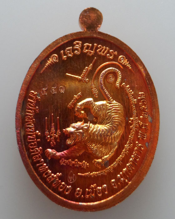 เหรียญเจริญพรบน หลวงปู่หลิน จันทสาโร สำนักสงฆ์บ่อศิลาหงส์ทอง จ.มุกดาหาร ปี๒๕๖๒