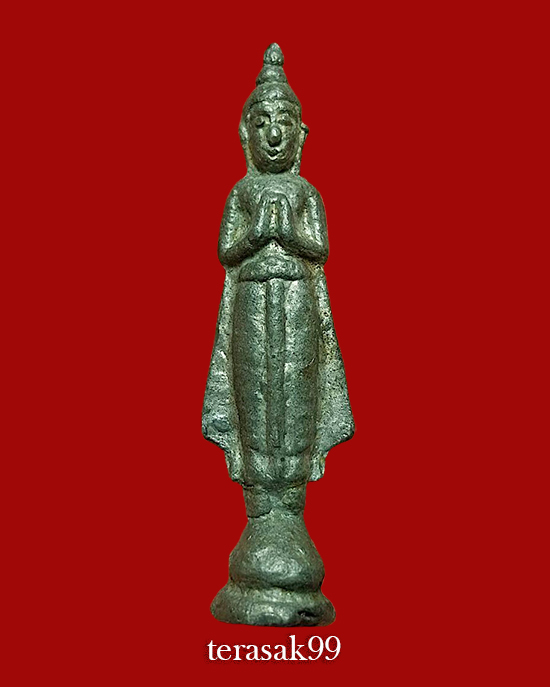 พระกรุวัดเลียบ พิมพ์ยืน(ปางห้ามญาติ) เนื้อชินเงิน กรุงเทพฯ (7)