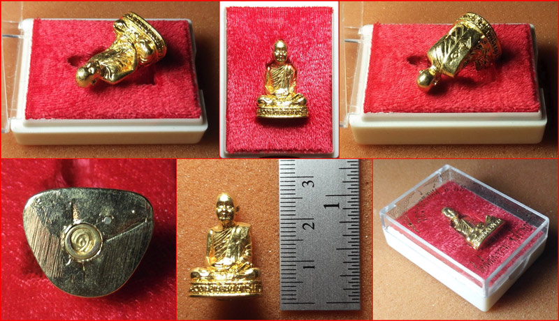 รูปหล่ออุดกริ่ง หลวงพ่อพัฒน์ วัดพัฒนาราม (วัดใหม่) จ.สุราษฎร์ธานี เนื้อกะไหล่ทอง ปี 2530