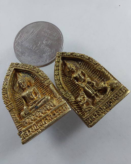 " เหรียญหล่อ หลวงปู่คูหาสวรรค์ วัดนาขวาง จ สมุทรสาคร หลัง สธ. สวยๆ 2 องค์ 2 พิมพ์ครับ "