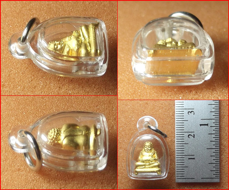 พระสังกัจจายน์มหาลาภ หลวงพ่อบ้านแหลม วัดเพชรสมุทรวรวิหาร จ.สมุทรสงคราม เนื้อกะไหล่ทอง พร้อมเลี่ยม