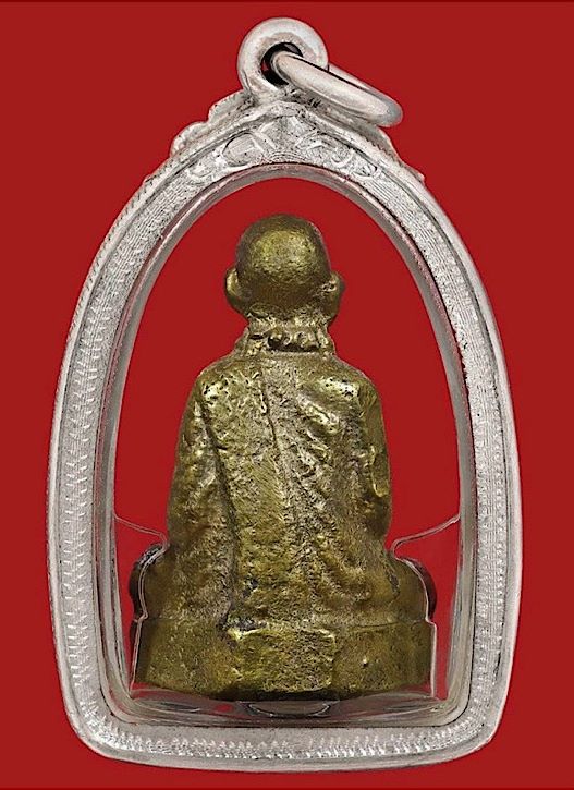 รูปหล่อหลวงพ่อทบธัมมปัญโญ รุ่นฉลองอายุครบ๙๔ปี พิมพ์ท.เหลี่ยม เนื้อทองเหลือง วัดชนแดน ปี2516