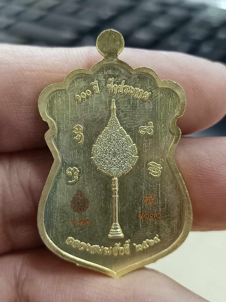 4-572 เหรียญเสมา 100 ปี ฟ้าประทาน หลวงพ่อพัฒน์ วัดห้วยด้วน จ.นครสวรรค์ เลข 1030 กล่องเดิม