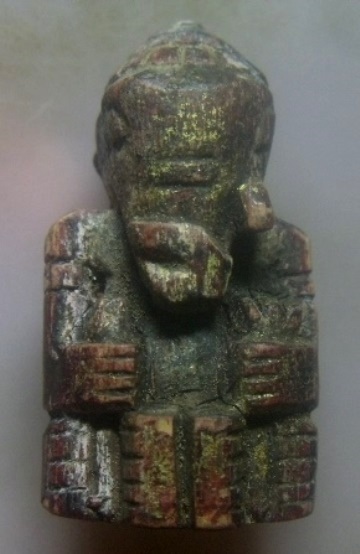 **เบา​ๆ​**พระพิฆเนศ เนื้อไม้แกะ ทาชาดแดงลงรักปิดทอง เก่าๆ เนื้อจัด**สวยๆ