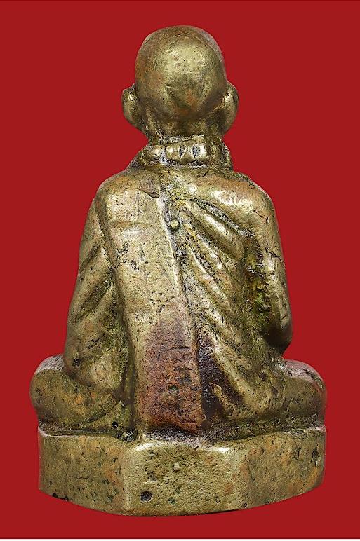 รูปหล่อหลวงพ่อทบธัมมปัญโญ รุ่นฉลองอายุครบ๙๔ปี พิมพ์ ท.เหลี่ยม เนื้อทองเหลือง วัดชนแดน ปี2516