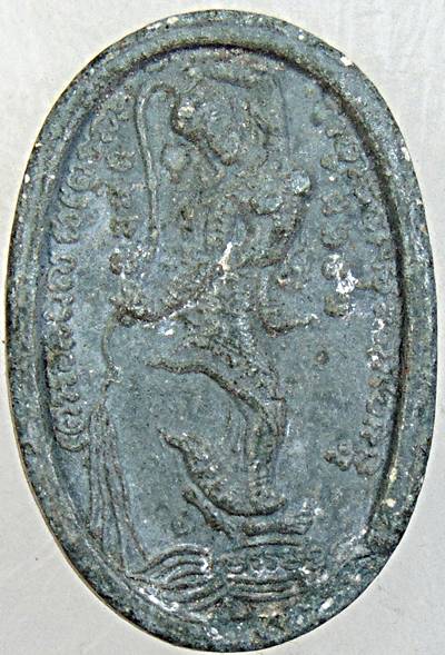 พระสิวลีเนื้อผงหลังแม่พระธรณี หลวงปู่หมุน ฐิตสีโล วัดบ้านจาน ออกวัดซับลำไย ปี 43