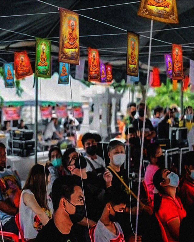 หลวงปู่นิ่ม โชติธมฺโม วัดพุทธมงคล จ.สุพรรณบุรี ผ้ายันต์เจริญพร ขนาดประมาณ 20*30 ซม