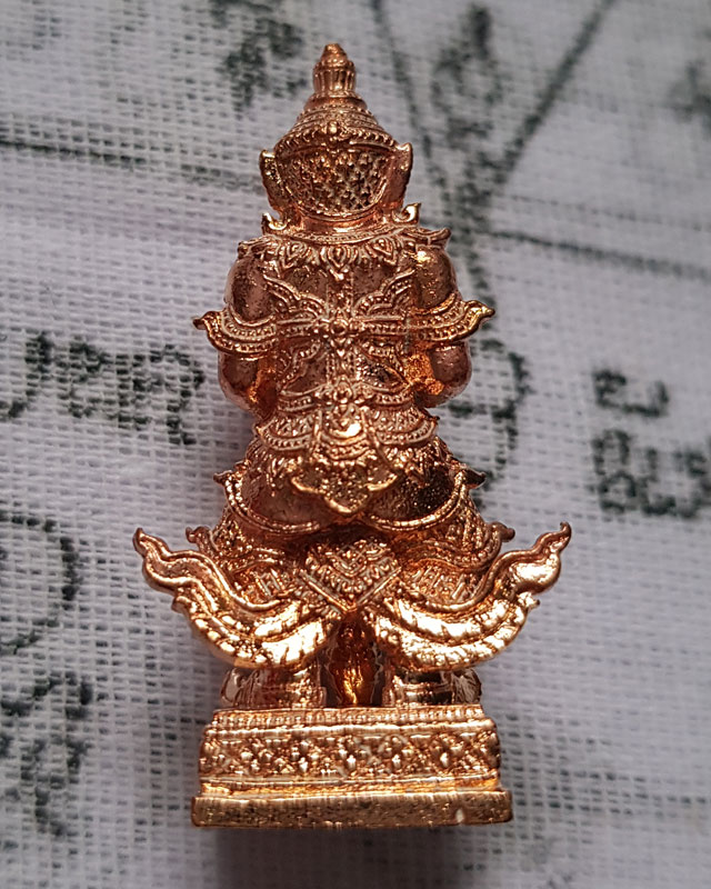 รูปหล่อท้าวเวสสุวรรณ ยกฐานะ ทองนำโชค หลวงพ่อทอง วัดบ้านไร่ เนื้อทองแดง พร้อมกล่องเดิม