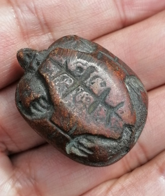 เต่าหล่อโบราณ​ ตัวใหญ่​ มีน้ำหนัก​ ไม่ทราบที่ เคาะเดียว  