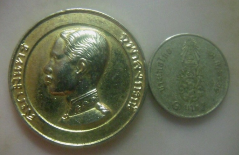 **เบาๆ**เหรียญรัชกาลที่ ๕ สยามินทร์ จุฬาลงกรณ์ ครูบาผัด วัดศรีดอนมูล จ.เชียงใหม่ ปี ๒๕๓๖**กะไหล่ทอง