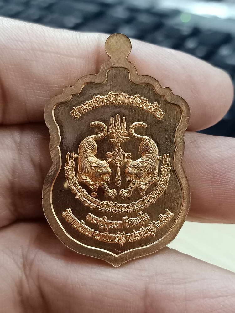4-689 เหรียญสามพยัคฆ์พิทักษ์เงินล้าน หลวงปู่บุญมา สำนักสงฆ์เขาแก้วทอง จ.ปราจีนบุรี 2564 ทด.ลงยา